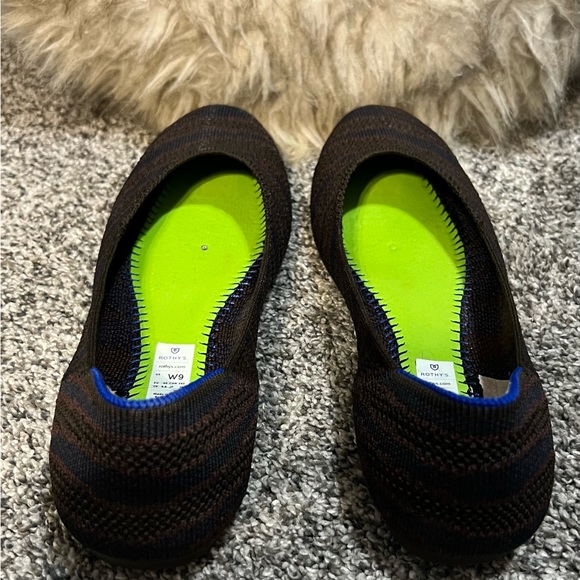 Rothy’s ballet flats chocolate and navy zebra Size 9 - Picture 2 of 6